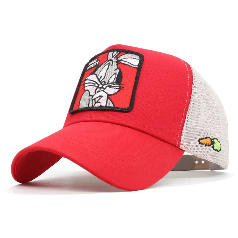 Boné Trucker Cartoon Boné GatoGeek Vermelho e Branco 