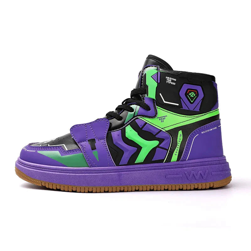 Brand Fashion Purple Men's High Sneakers Comfortable Flat Designer Shoes Men Lace-up Casual Sneakers Men zapatillas de hombre GatoGeek purple K01 39 