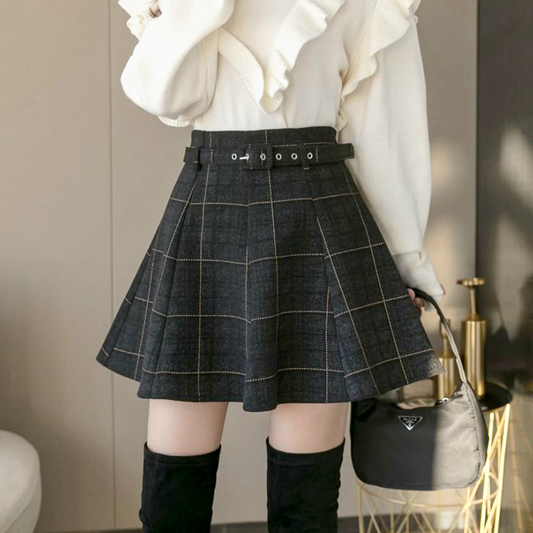 Dark Academia Plaid mininederdel