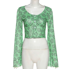 Indie Girl Green Floral Top