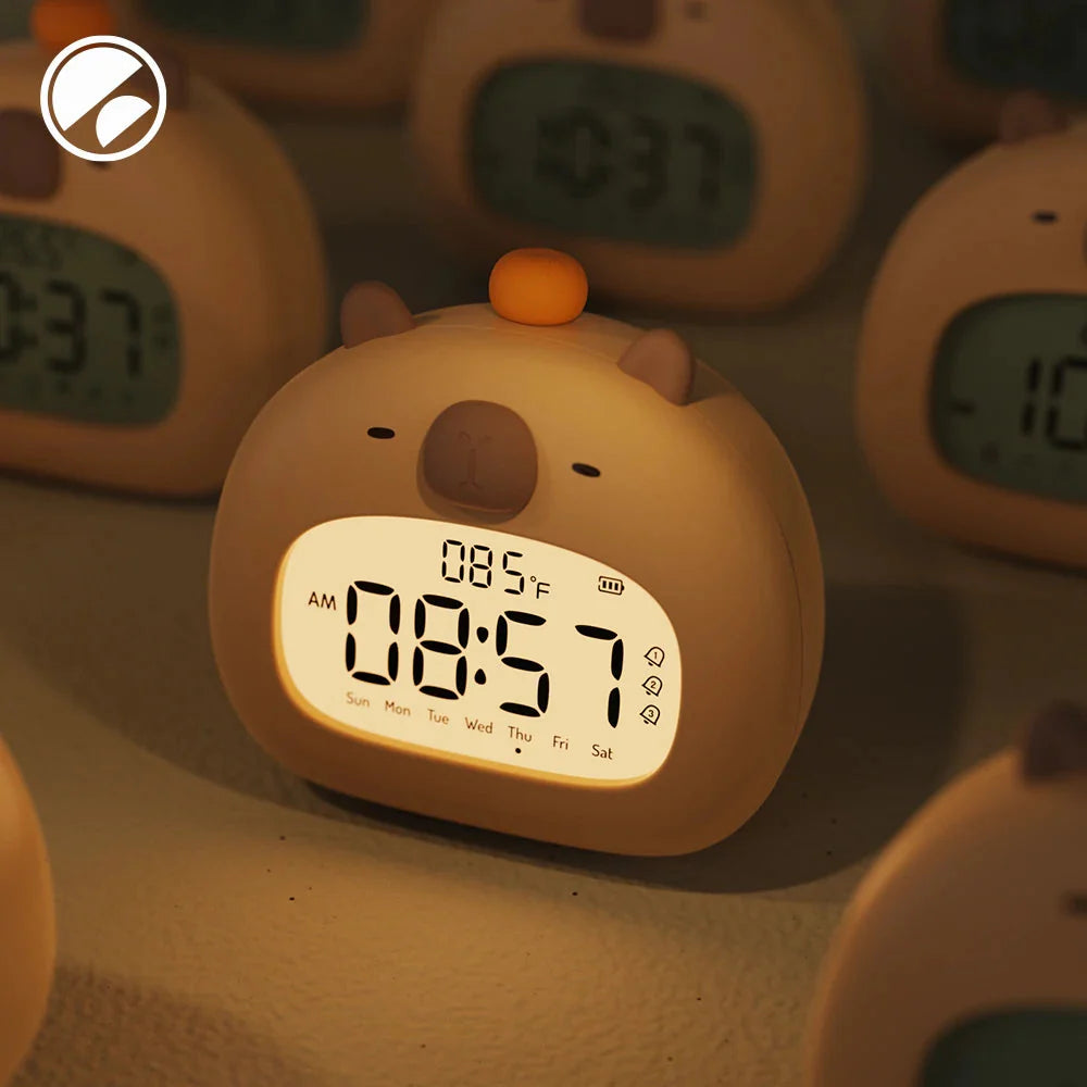 Capybara Bedside LED Digital Alarm Clock