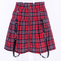 Egirl Punk Rock Plaid Straps Skirt