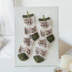 Cute Cat Transparent Aesthetic Ankle Socks