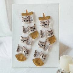 Cute Cat Transparent Aesthetic Ankle Socks