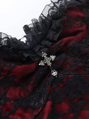 Alternative cross red lace camisole