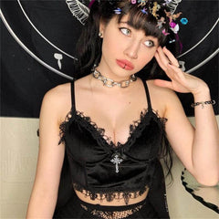 Alternative fairy goth black camisole