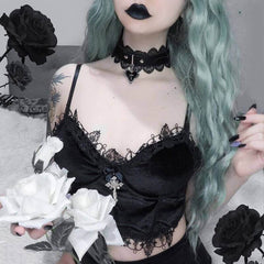 Alternativ fairy goth sort camisole