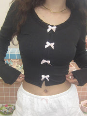 Angelic bow cardi top