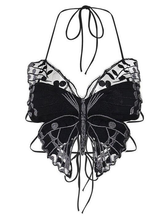 Butterfly in dark cami top