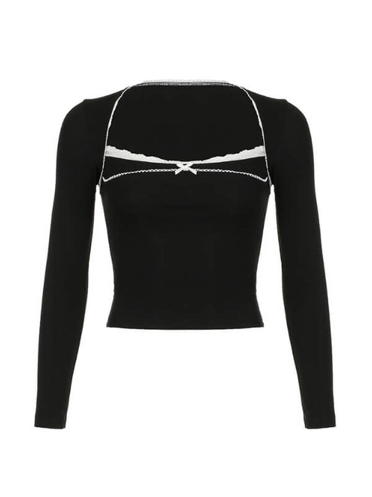 Klassisk sort crop top