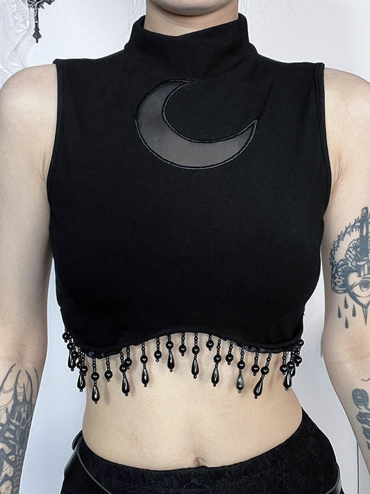 Dark moon beads top