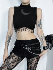 Dark moon beads top