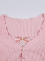 Dukke pige pastel kawaii crop top