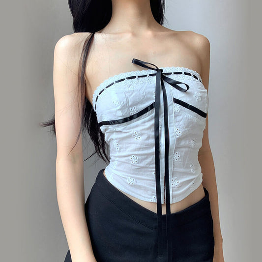 Elegant Korean jacquard corset