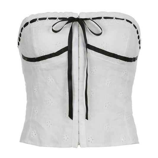 Elegant Korean jacquard corset