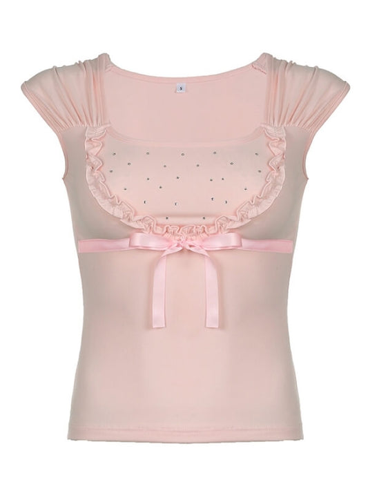 Estelle ribbon ruffles top