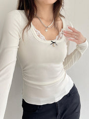 Giselle lace pearl top