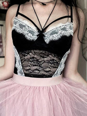 Gloomy coquette lace cami