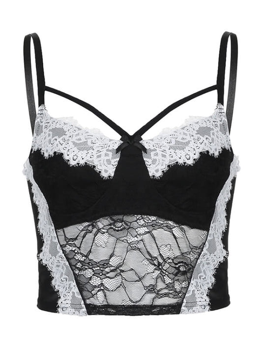 Gloomy coquette lace cami