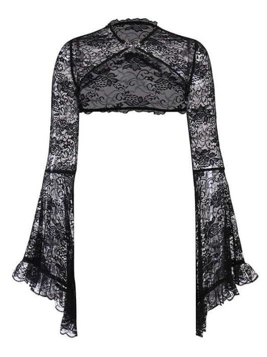 Goth lolita gennemsigtig blonde bolero