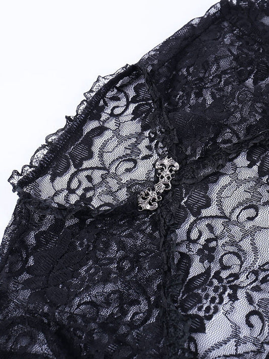 Goth lolita see-through lace bolero