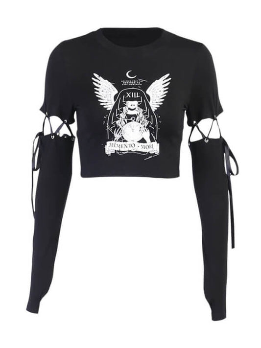 Gothic angel alt crop top