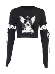 Gothic angel alt crop top