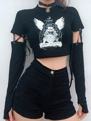 Gothic angel alt crop top