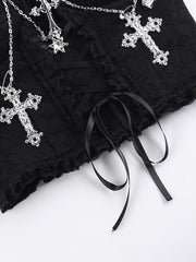 Gothic cross chain corset