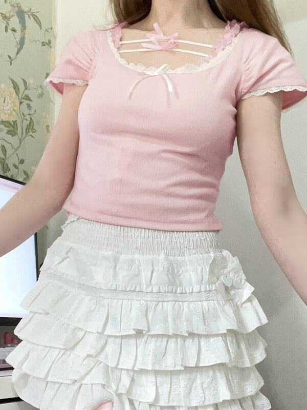 Michelle cute bow girly top