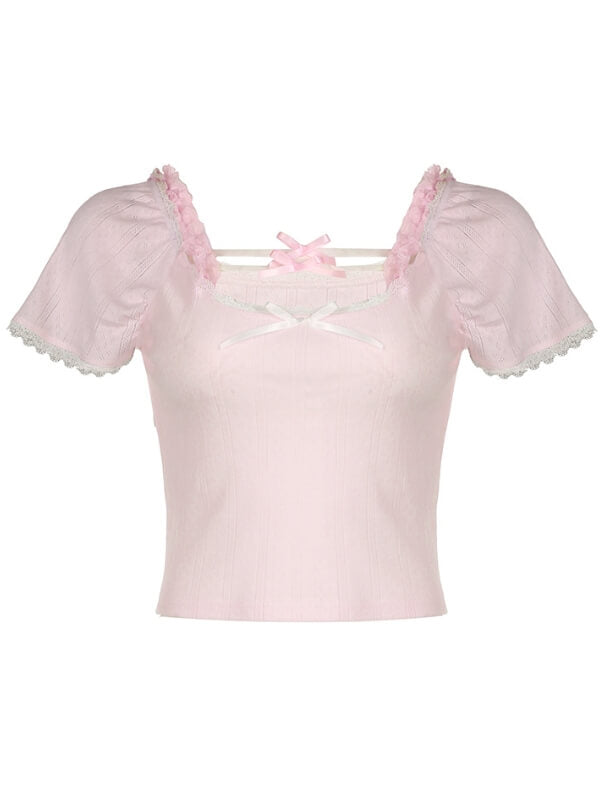 Michelle cute bow girly top