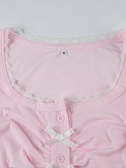 Nadia girly bow crop top