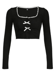 Nadia meisjesachtige crop top met strik