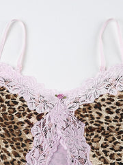 Nevaeh leopard lace cami