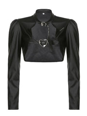 Punk spicy girl leather bolero