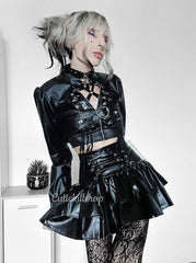 Punk spicy girl leather bolero