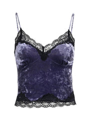 Purple velvet camisole