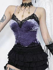 Purple velvet camisole