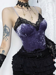 Purple velvet camisole