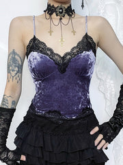 Purple velvet camisole