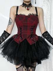 Red plaid doll camisole