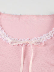 Serena soft bow puff top