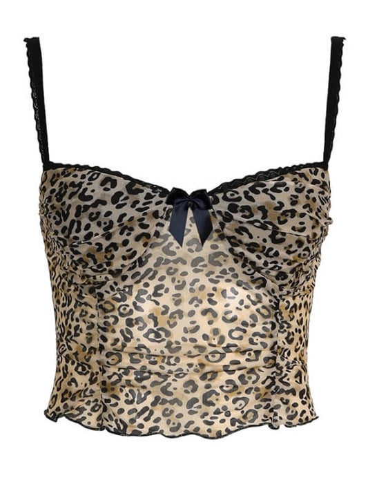 Spicy girl leopard cami top