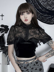 Spider goth lace top