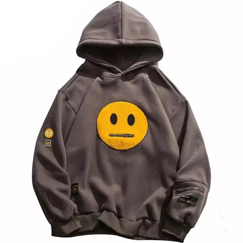 Zipper Emoji Hoodie Kawaii Side