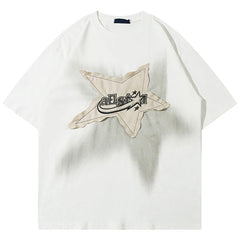 T-shirt con patch stella luminosa