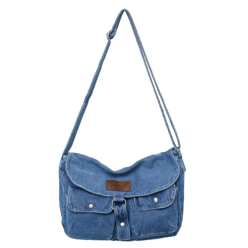 Denim Hobo Crossbody Bags For Women 2023 New Trends Purses And Handbags Multi Pockets Shoulder Messenger Bag Big Capacity Totes GatoGeek Light Blue 32x8x26cm CHINA