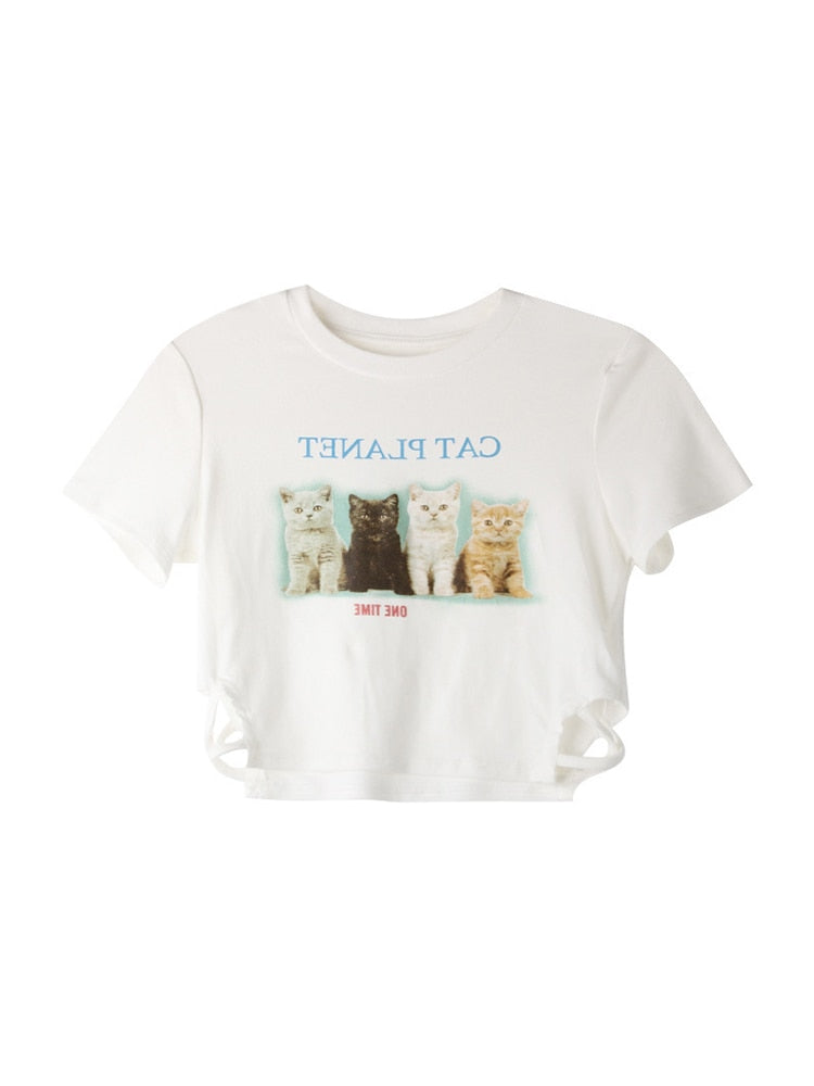 Cute Cat Friends Crop Top