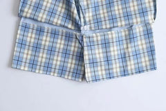 Korean Split Mini Plaid Skirt with Shorts