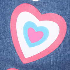 Jeans larghi con cuore per ragazza indie Y2K